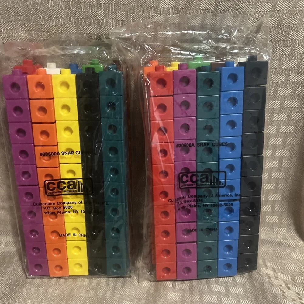 Lot Of 2 Cuisenaire Snap Cubes Sets 100 Pc Math Manipulatives 30500A NOS Sealed